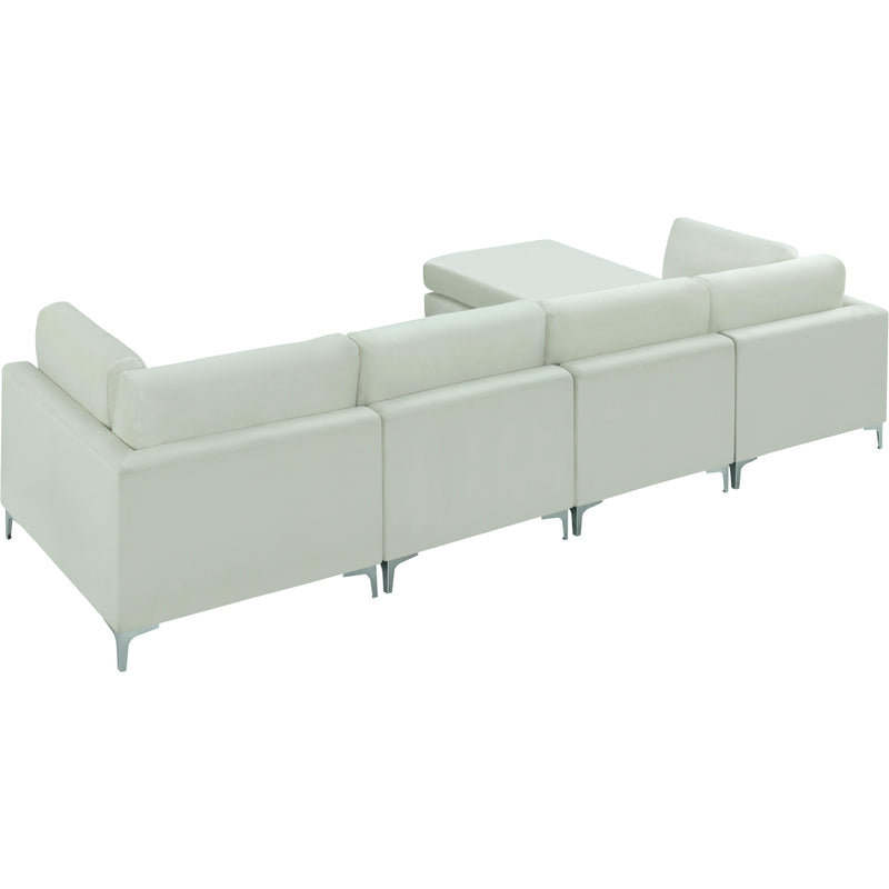 Meridian Julia Cream Velvet Modular Sectional (5 Boxes) IMAGE 10