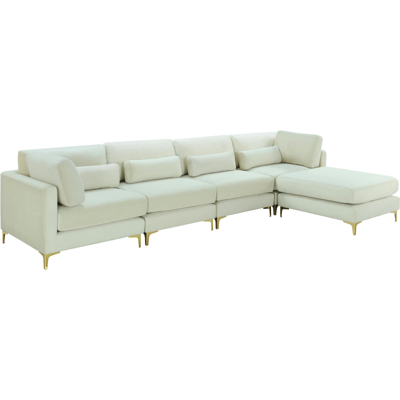 Meridian Julia Cream Velvet Modular Sectional (5 Boxes) IMAGE 1