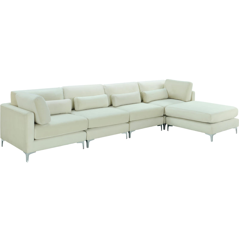 Meridian Julia Cream Velvet Modular Sectional (5 Boxes) IMAGE 2