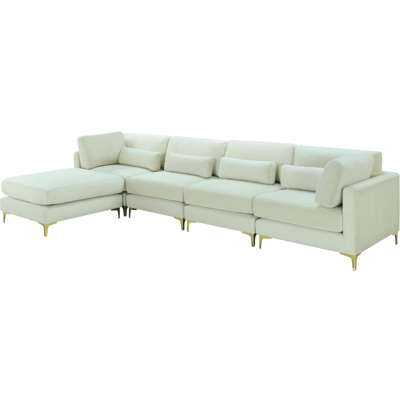 Meridian Julia Cream Velvet Modular Sectional (5 Boxes) IMAGE 3