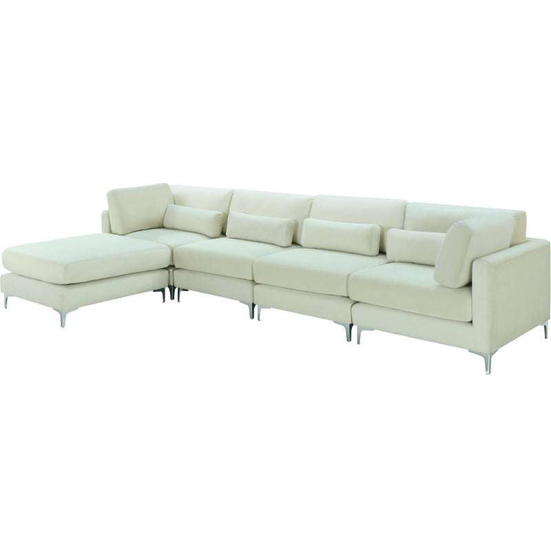 Meridian Julia Cream Velvet Modular Sectional (5 Boxes) IMAGE 4