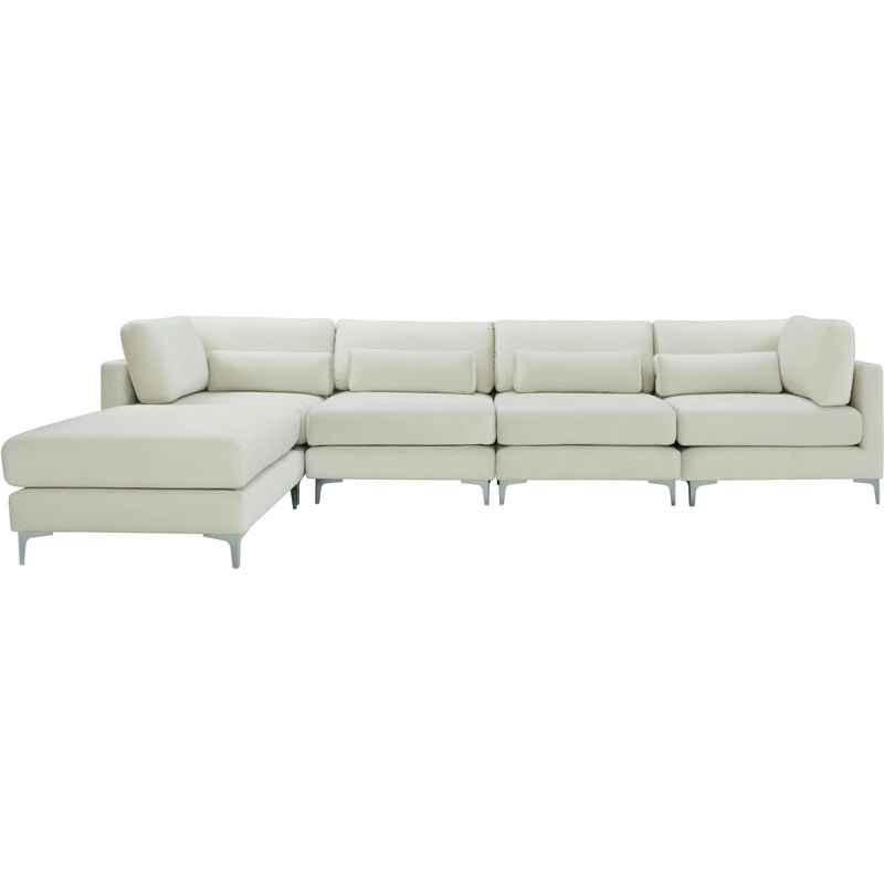 Meridian Julia Cream Velvet Modular Sectional (5 Boxes) IMAGE 6