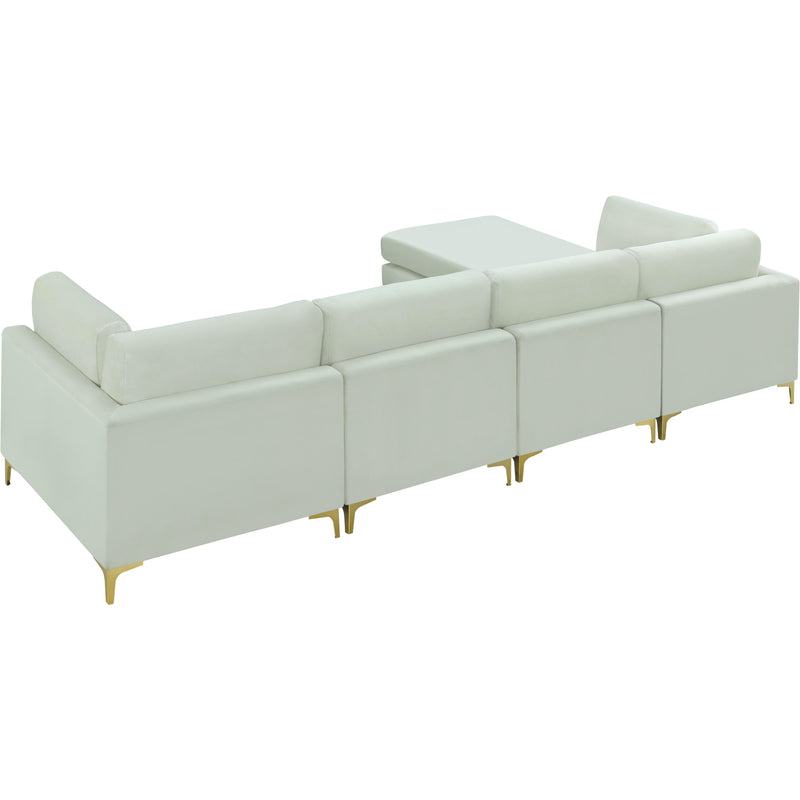 Meridian Julia Cream Velvet Modular Sectional (5 Boxes) IMAGE 9