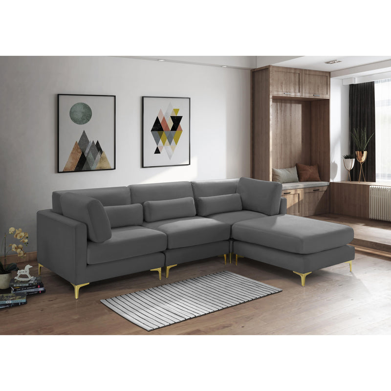 Meridian Julia Grey Velvet Modular Sectional (4 Boxes) IMAGE 14