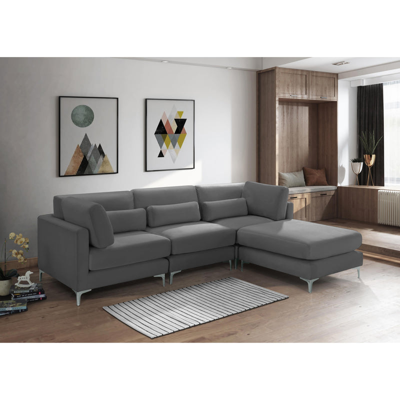 Meridian Julia Grey Velvet Modular Sectional (4 Boxes) IMAGE 15