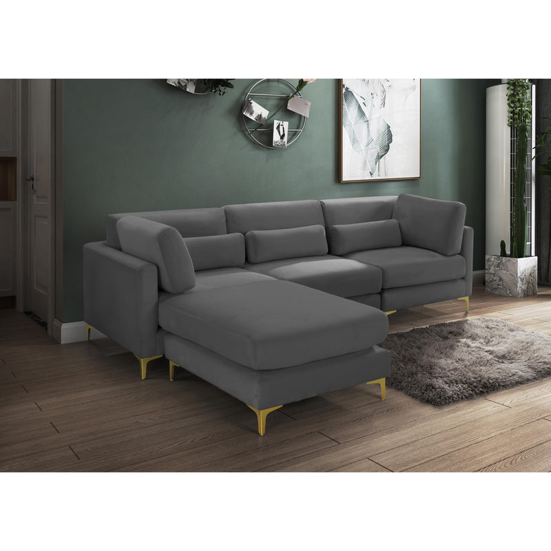 Meridian Julia Grey Velvet Modular Sectional (4 Boxes) IMAGE 16