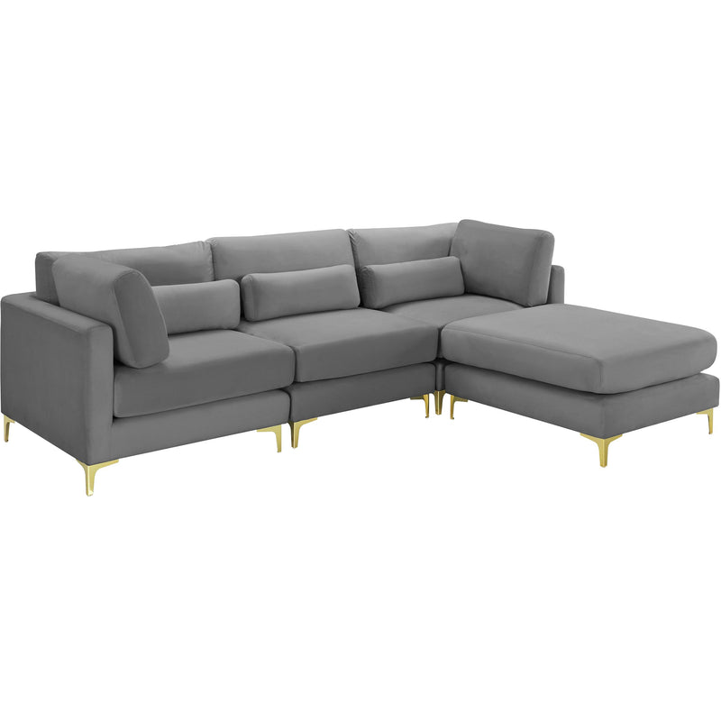 Meridian Julia Grey Velvet Modular Sectional (4 Boxes) IMAGE 1