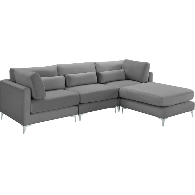 Meridian Julia Grey Velvet Modular Sectional (4 Boxes) IMAGE 2