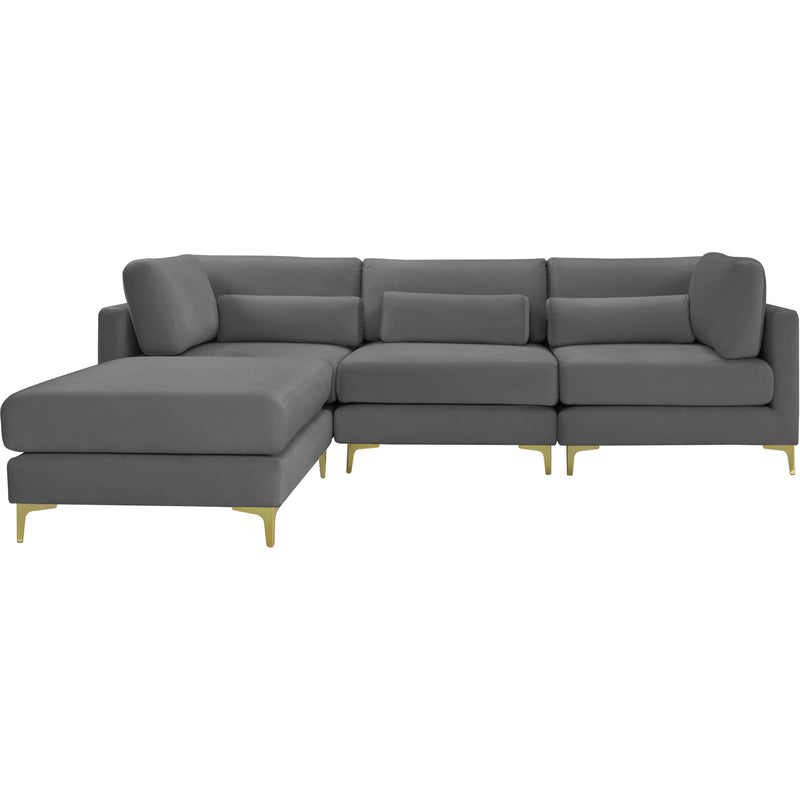 Meridian Julia Grey Velvet Modular Sectional (4 Boxes) IMAGE 5