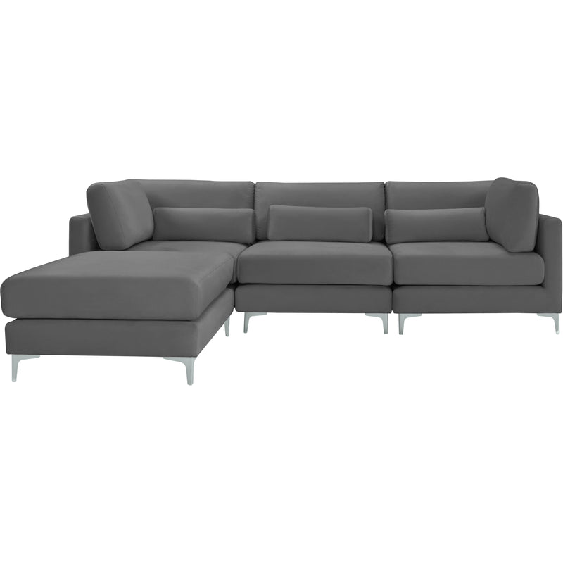 Meridian Julia Grey Velvet Modular Sectional (4 Boxes) IMAGE 6