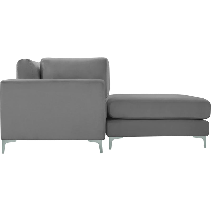 Meridian Julia Grey Velvet Modular Sectional (4 Boxes) IMAGE 8