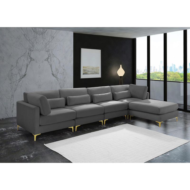 Meridian Julia Grey Velvet Modular Sectional (5 Boxes) IMAGE 12