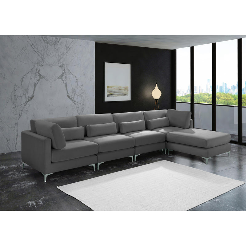 Meridian Julia Grey Velvet Modular Sectional (5 Boxes) IMAGE 13