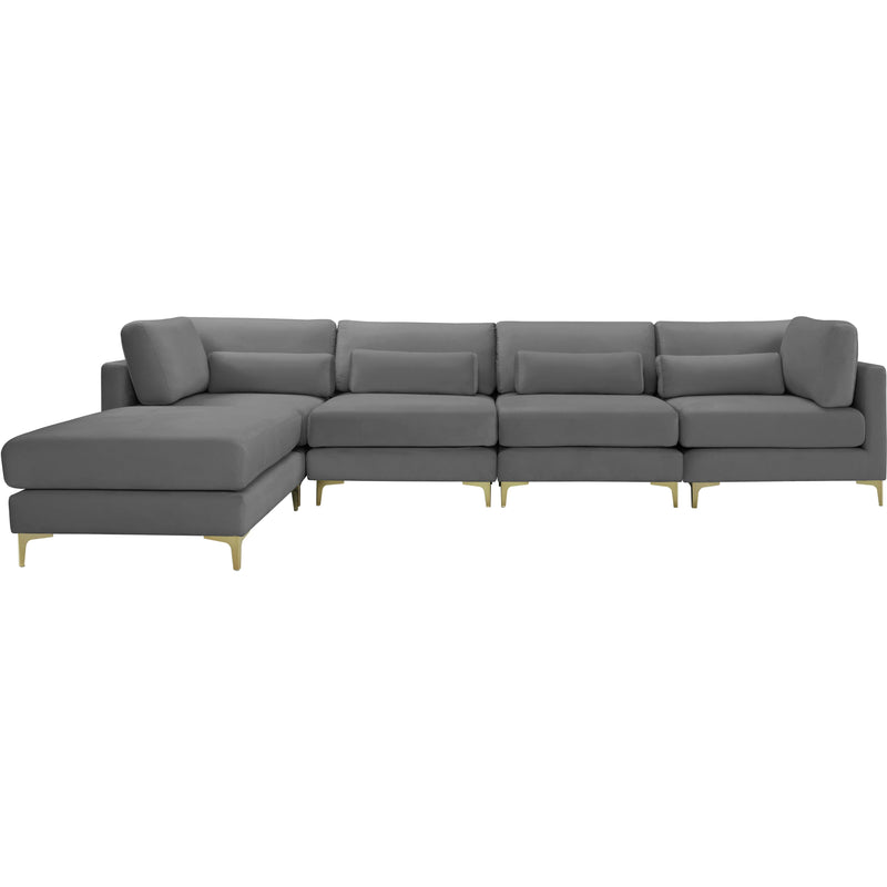 Meridian Julia Grey Velvet Modular Sectional (5 Boxes) IMAGE 3