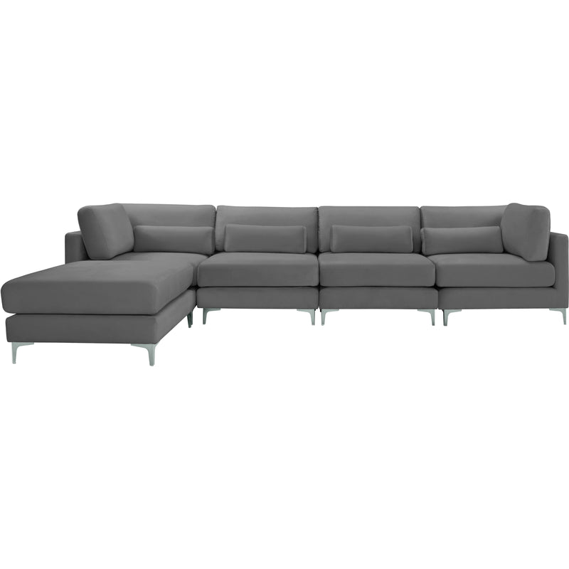 Meridian Julia Grey Velvet Modular Sectional (5 Boxes) IMAGE 4