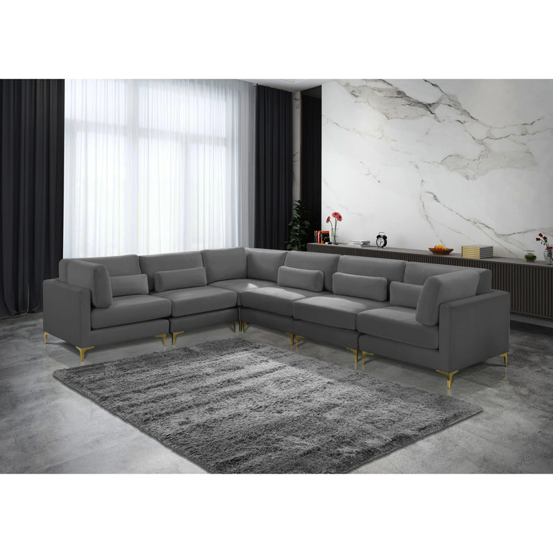 Meridian Julia Grey Velvet Modular Sectional (6 Boxes) IMAGE 12