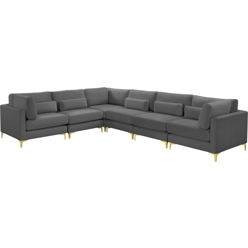 Meridian Julia Grey Velvet Modular Sectional (6 Boxes) IMAGE 1