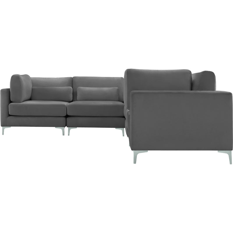 Meridian Julia Grey Velvet Modular Sectional (6 Boxes) IMAGE 4