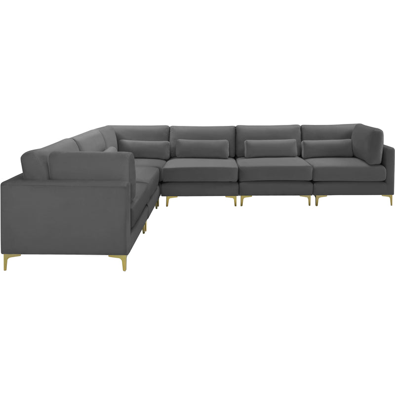 Meridian Julia Grey Velvet Modular Sectional (6 Boxes) IMAGE 5