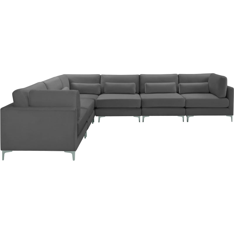 Meridian Julia Grey Velvet Modular Sectional (6 Boxes) IMAGE 6