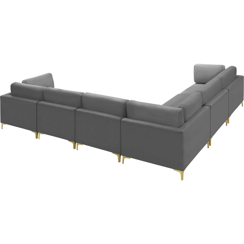 Meridian Julia Grey Velvet Modular Sectional (6 Boxes) IMAGE 7