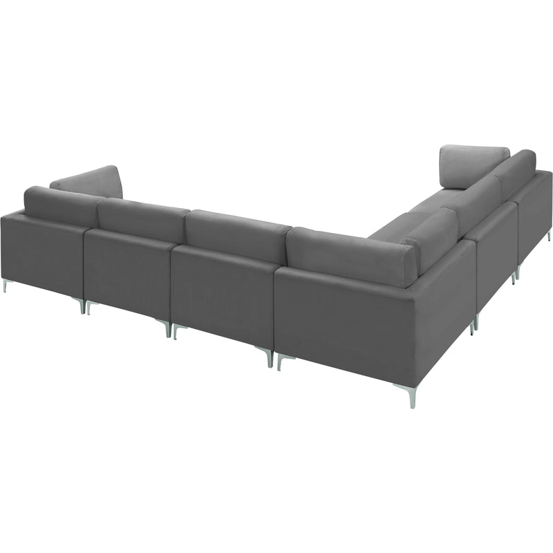 Meridian Julia Grey Velvet Modular Sectional (6 Boxes) IMAGE 8