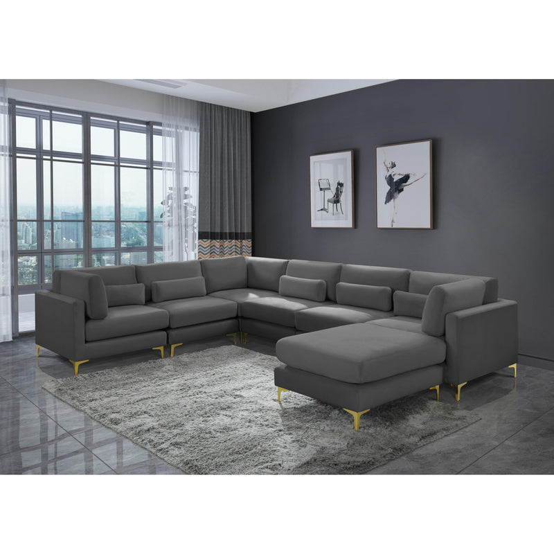 Meridian Julia Grey Velvet Modular Sectional (7 Boxes) IMAGE 12