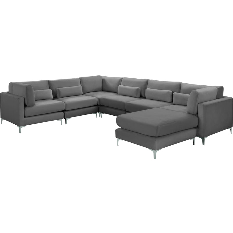 Meridian Julia Grey Velvet Modular Sectional (7 Boxes) IMAGE 2