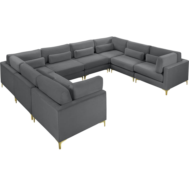 Meridian Julia Grey Velvet Modular Sectional (8 Boxes) IMAGE 1