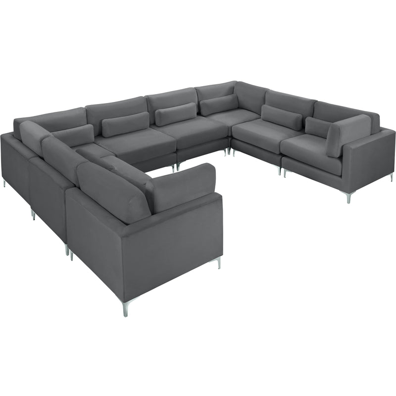 Meridian Julia Grey Velvet Modular Sectional (8 Boxes) IMAGE 2