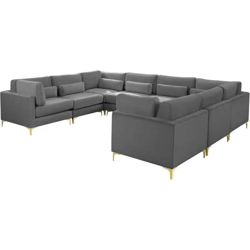 Meridian Julia Grey Velvet Modular Sectional (8 Boxes) IMAGE 3