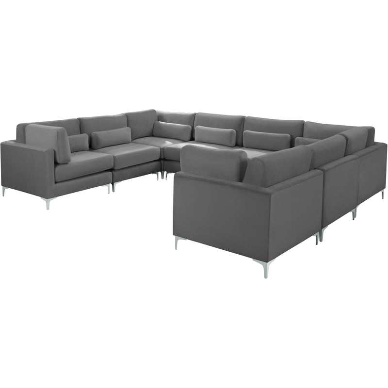 Meridian Julia Grey Velvet Modular Sectional (8 Boxes) IMAGE 4