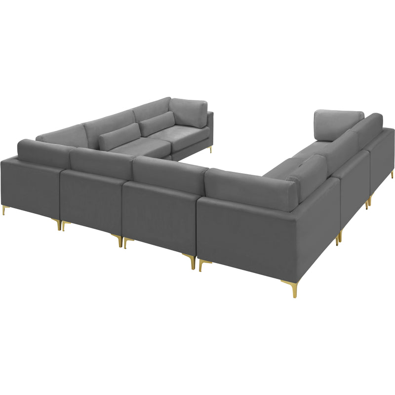 Meridian Julia Grey Velvet Modular Sectional (8 Boxes) IMAGE 5