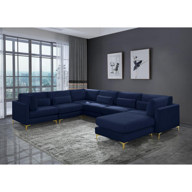 Meridian Julia Navy Velvet Modular Sectional (7 Boxes) IMAGE 12