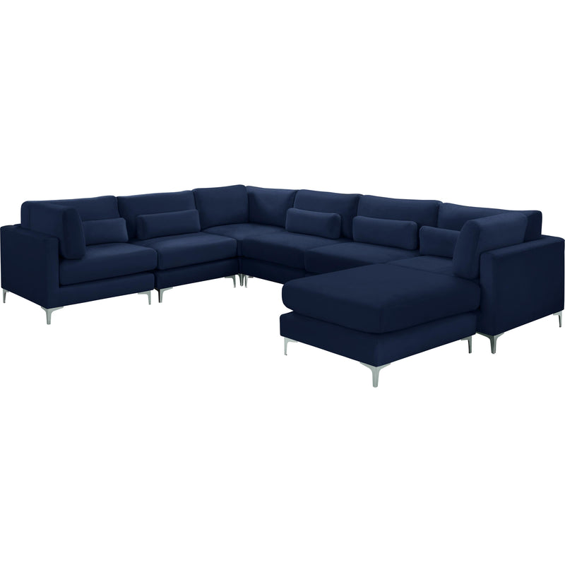 Meridian Julia Navy Velvet Modular Sectional (7 Boxes) IMAGE 2