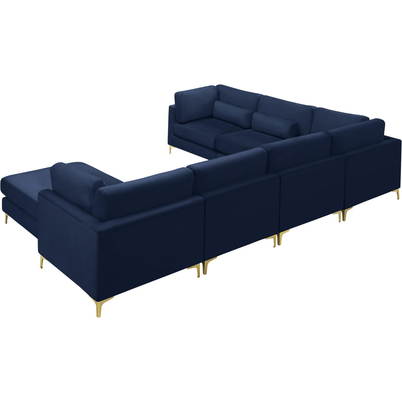 Meridian Julia Navy Velvet Modular Sectional (7 Boxes) IMAGE 5