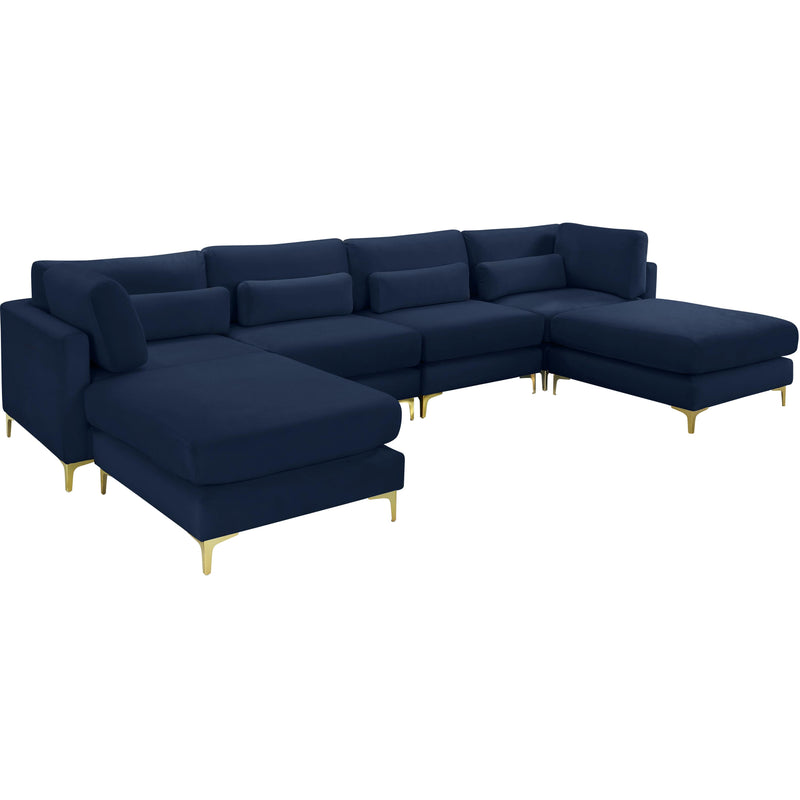 Meridian Julia Navy Velvet Modular Sectional (6 Boxes) IMAGE 1