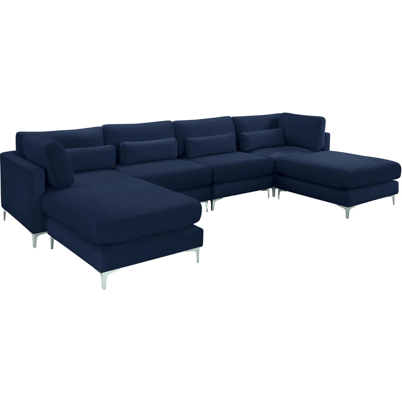 Meridian Julia Navy Velvet Modular Sectional (6 Boxes) IMAGE 2