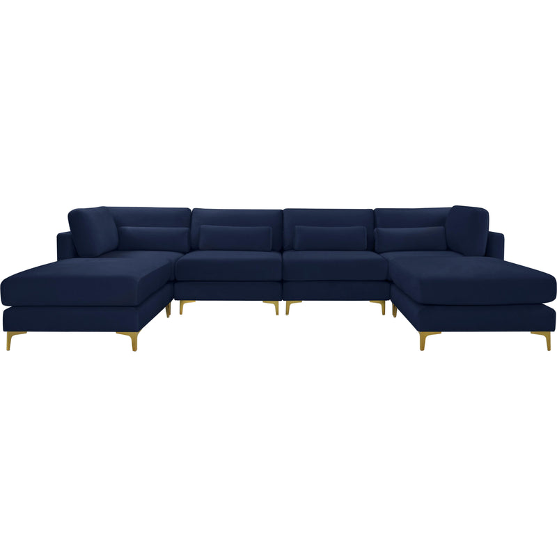 Meridian Julia Navy Velvet Modular Sectional (6 Boxes) IMAGE 3