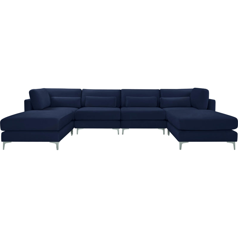 Meridian Julia Navy Velvet Modular Sectional (6 Boxes) IMAGE 4