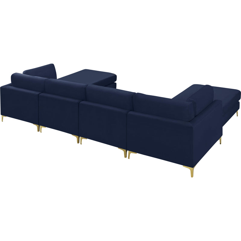 Meridian Julia Navy Velvet Modular Sectional (6 Boxes) IMAGE 7