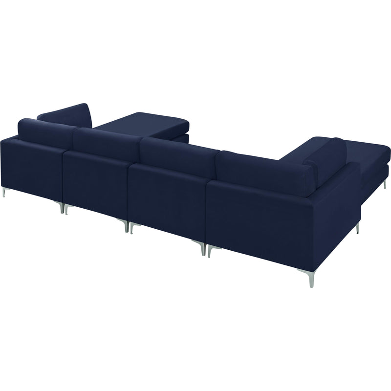 Meridian Julia Navy Velvet Modular Sectional (6 Boxes) IMAGE 8