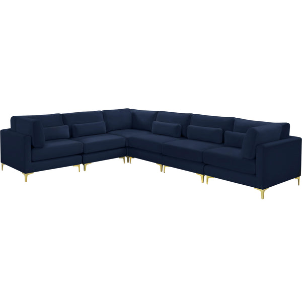 Meridian Julia Navy Velvet Modular Sectional (6 Boxes) IMAGE 1