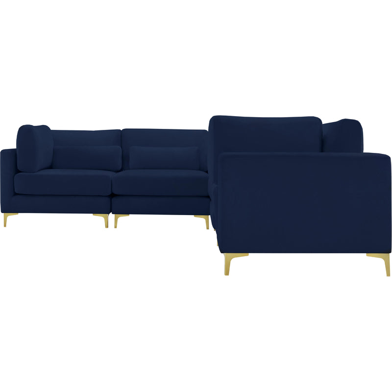 Meridian Julia Navy Velvet Modular Sectional (5 Boxes) IMAGE 3