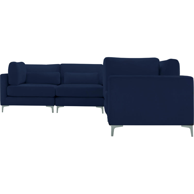 Meridian Julia Navy Velvet Modular Sectional (5 Boxes) IMAGE 4