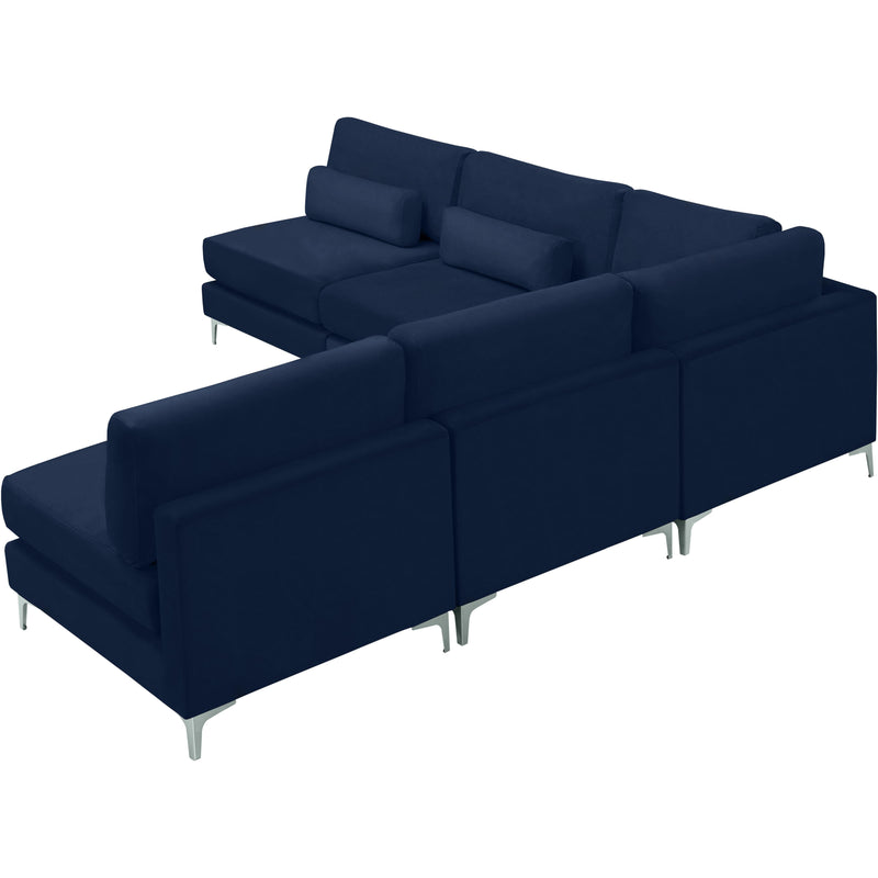 Meridian Julia Navy Velvet Modular Sectional (5 Boxes) IMAGE 10