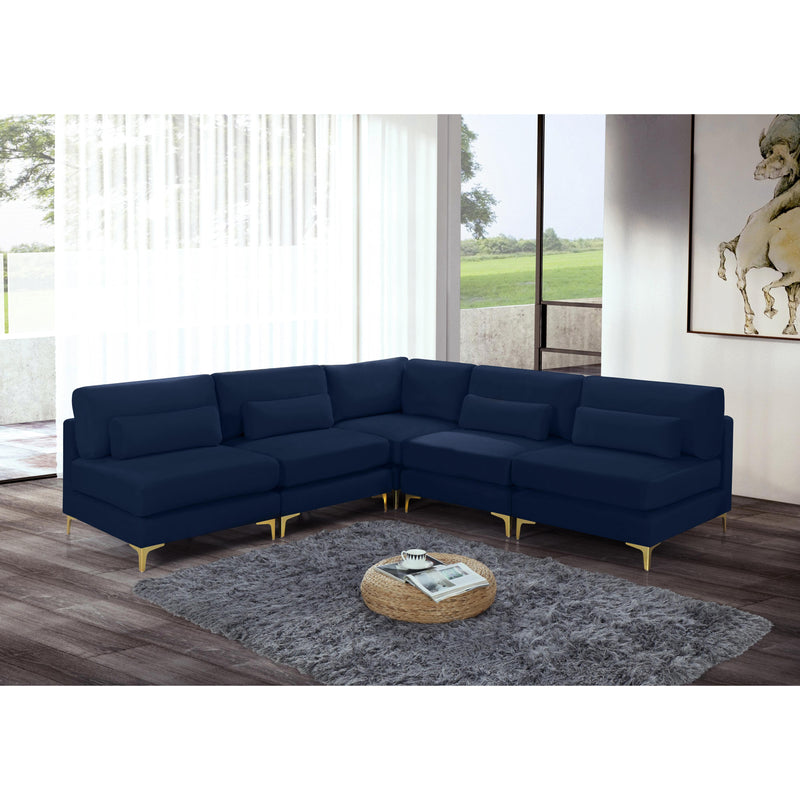 Meridian Julia Navy Velvet Modular Sectional (5 Boxes) IMAGE 14