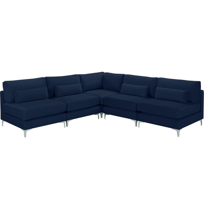 Meridian Julia Navy Velvet Modular Sectional (5 Boxes) IMAGE 2