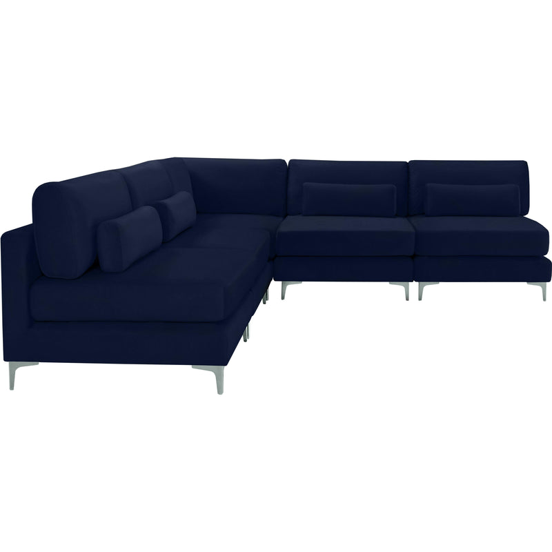 Meridian Julia Navy Velvet Modular Sectional (5 Boxes) IMAGE 4