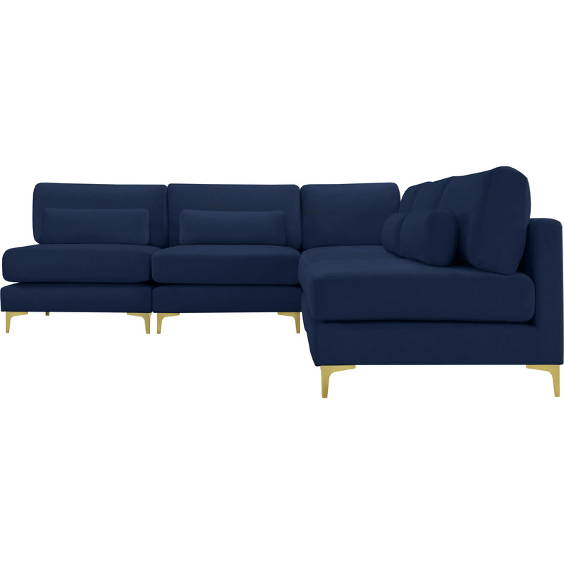 Meridian Julia Navy Velvet Modular Sectional (5 Boxes) IMAGE 5